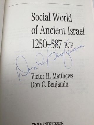 Social World of Ancient Israel 1250-587 BCE