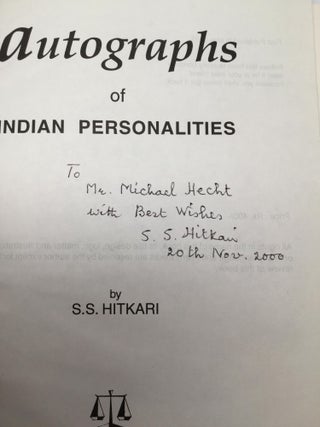 AUTOGRAPHS OF INDIAN PERSONALITIES