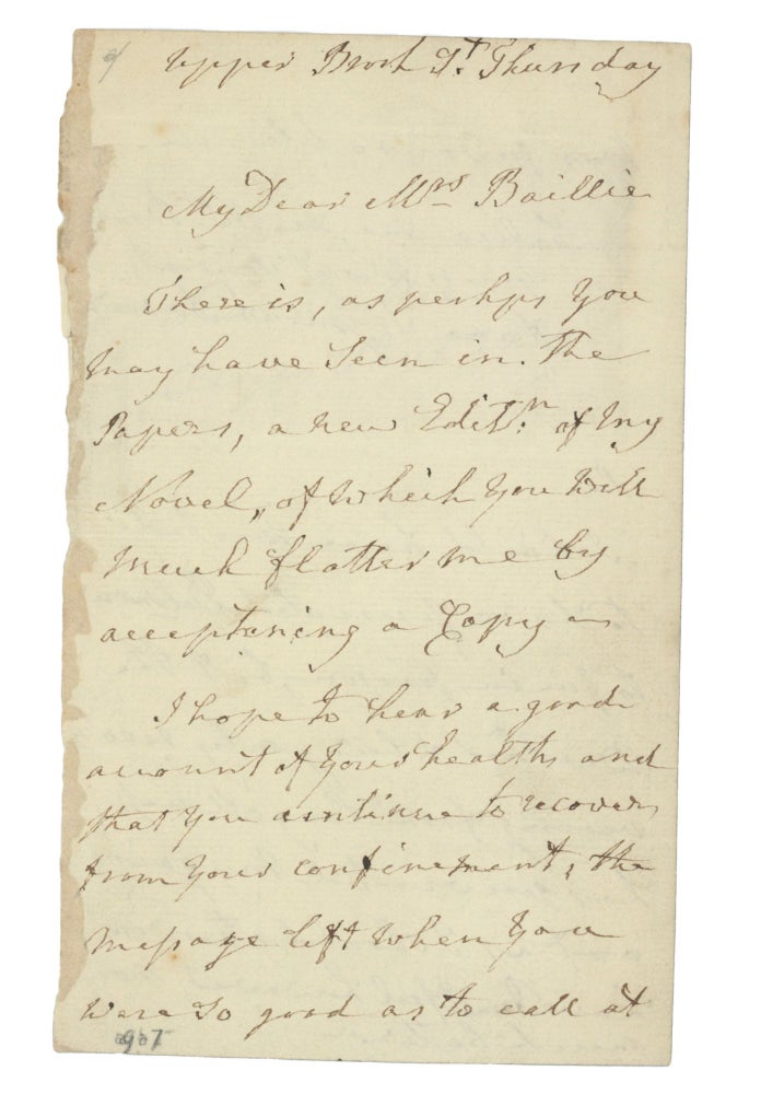 Item #73206 AUTOGRAPH LETTER SIGNED BY THE "FEMALE GENIUS" Anne Seymour Damer.