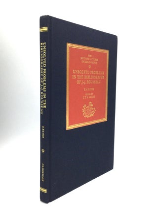 Item #73674 UNSOLVED PROBLEMS IN THE BIBLIOGRAPHY OF J.-J. ROUSSEAU: Edited by J.T.A. Leigh. R....