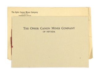 Item #73802 THE OPHIR CANON MINES COMPANY OF NEVADA. The Ophir Canon Mines Company