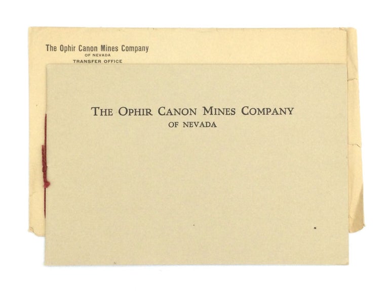 Item #73802 THE OPHIR CANON MINES COMPANY OF NEVADA. The Ophir Canon Mines Company.