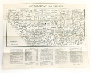 MAP OF METROPOLITAN LOS ANGELES, Including Tourist Guide to Downtown Theatre and Shopping District