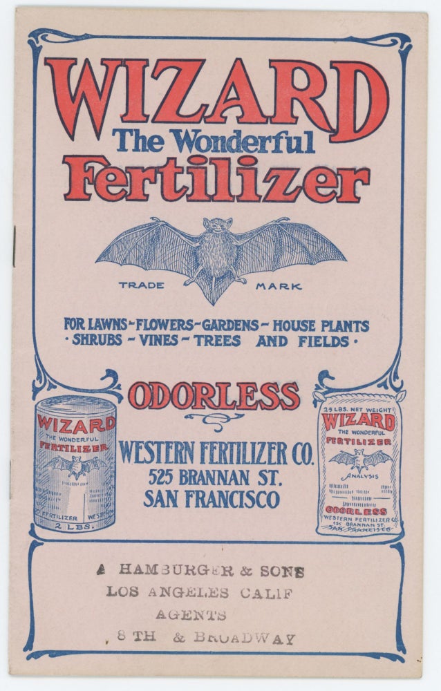 Item #73918 WIZARD THE WONDERFUL FERTILIZER: For Lawns, Flowers, Gardens, House Plants, Shrubs, Vines, Trees and Fields. Western Fertilizer Co.