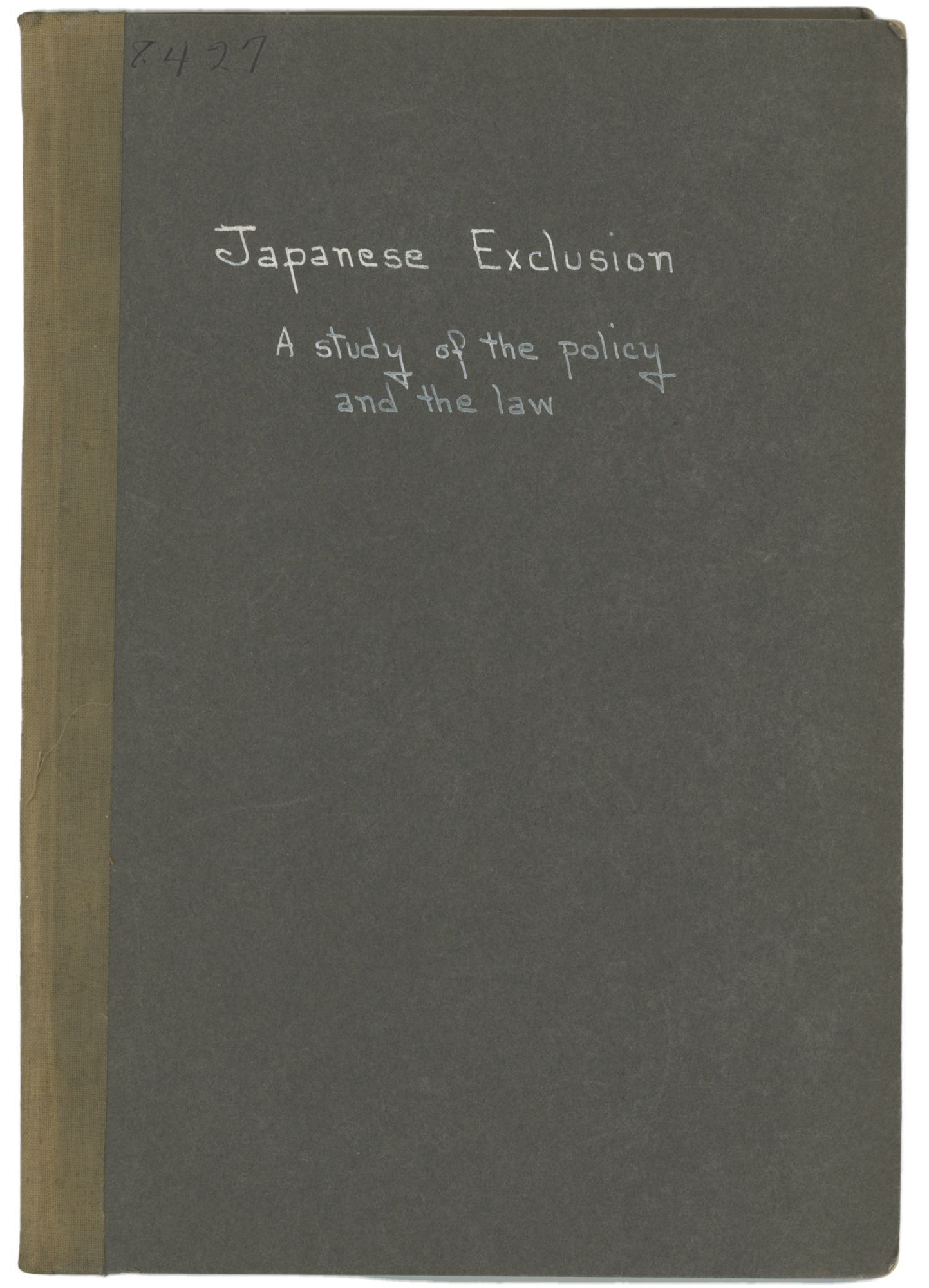 JAPANESE EXCLUSION: A Study of the Policy and the Law | John B. Trevor