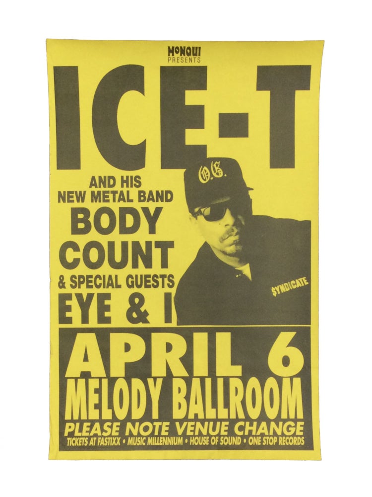 Item #74370 MONQUI PRESENTS ICE-T AND HIS NEW METAL BAND BODY COUNT. Heavy Metal.