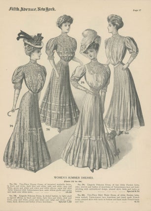 CORRECT DRESS FOR WOMEN, MISSES, GIRLS, YOUTHS, BOYS, AND INFANTS, EXCLUSIVE STYLES AND MATERIALS, MADE IN YOUR OWN SANITARY WORK ROOMS, AT POPULAR PRICES: Spring & Summer 1907