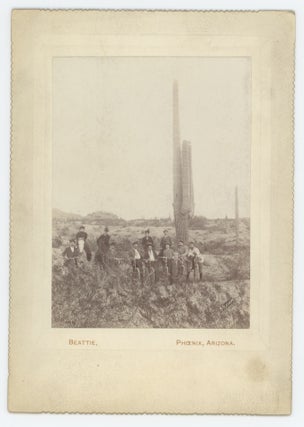 CABINET CARD OF CYCLISTS IN THE ARIZONA DESERT