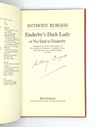 ENDERBY'S DARK LADY or No End to Enderby
