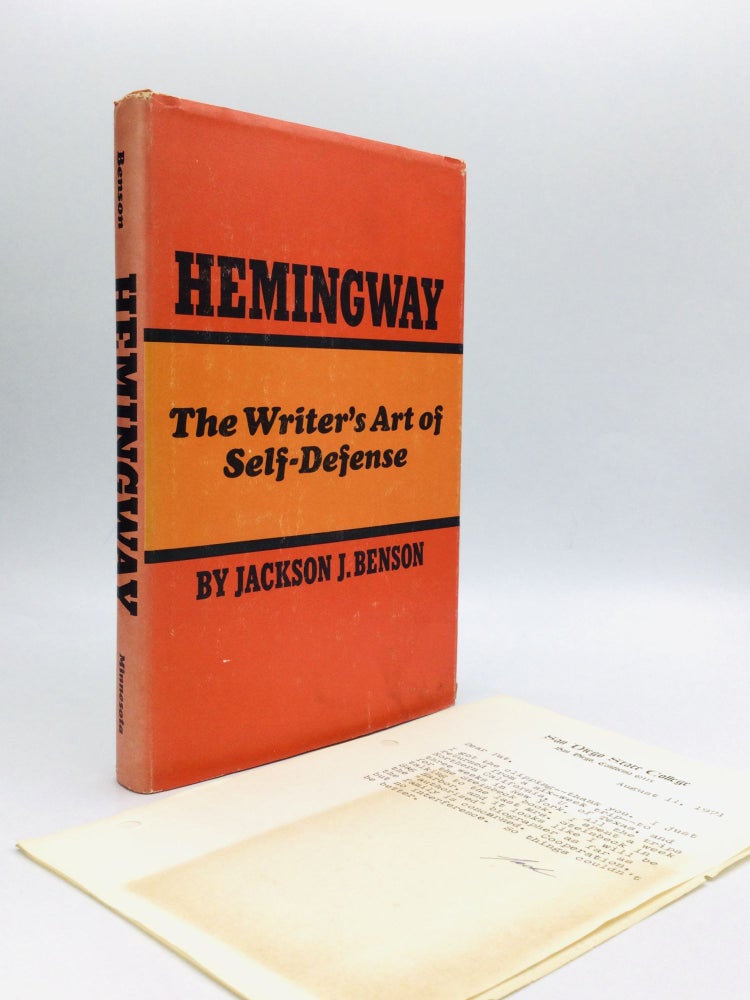 Item #75120 HEMINGWAY: The Writer's Art of Self-Defense. Jackson J. Benson.