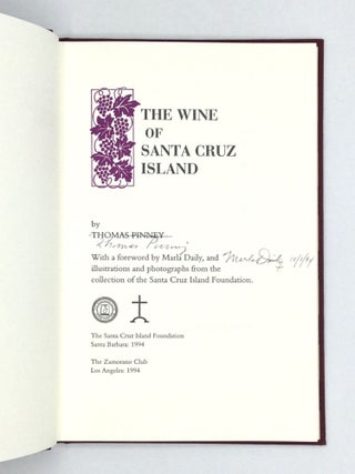 THE WINE OF SANTA CRUZ ISLAND, with a Foreword by Marla Daily