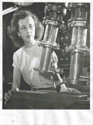 Item #76876 PRESS PHOTOGRAPHS SHOWING WOMEN AT WORK. Women, Science
