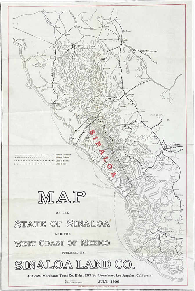 Sinlla Map MAP OF THE STATE OF SINALOA AND THE WEST COAST OF MEXICO | Mexico