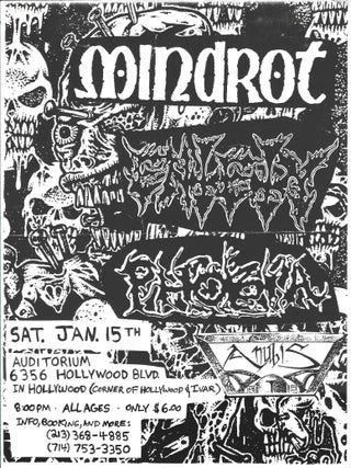 Item #77009 MINDROT CONCERT FLYERS. Heavy Metal