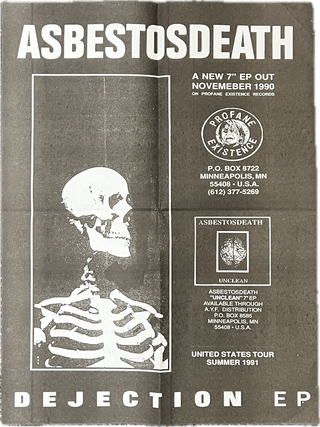 Item #77036 ORIGINAL ASBESTOSDEATH POSTER. Heavy Metal, Doom, Sludge