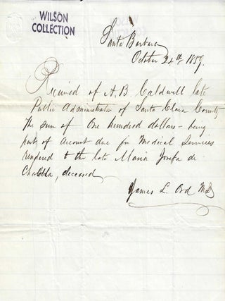AUTOGRAPH LETTER SIGNED BY THE CALIFORNIA PIONEER