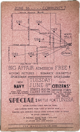Item #77124 CITIZEN DEFENSE CORPS MEETING IN HOLLYWOOD, ZONE 36, COMMUNITY 7, BIG AFFAIR,...