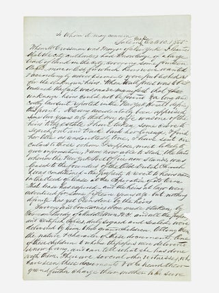 Item #77208 LETTER DISPUTING OWNERSHIP OF LAND IN WIDENING OF WALL STREET. Americana, New York