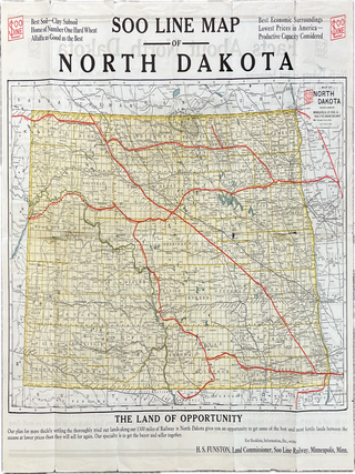 SOO LINE MAP OF NORTH DAKOTA. North Dakota.