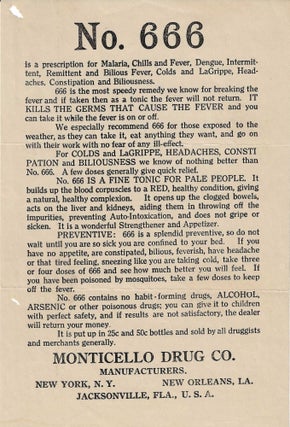 Item #78626 NO. 666. Patent Medicine