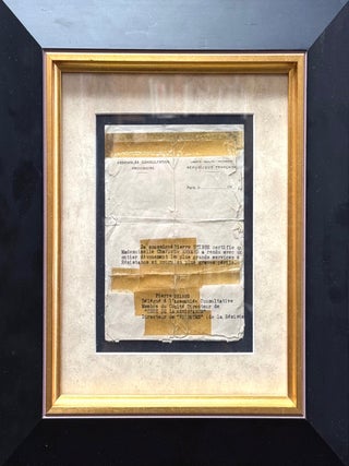 Item #78638 COMMENDATION FOR A WOMAN WHO ASSISTED THE FRENCH RESISTANCE. World War II, France