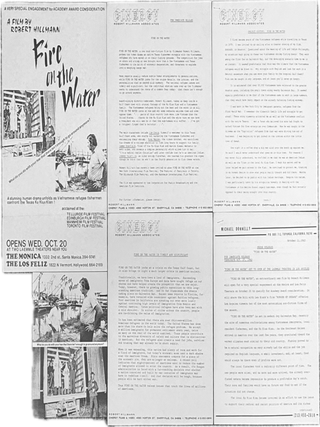 Item #79259 FIRE ON THE WATER. Film Studies, Race Relations