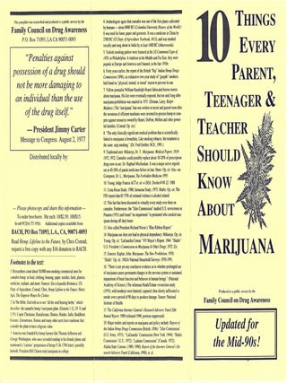 Item #79344 10 THINGS EVERY PARENT, TEENAGER & TEACHER SHOULD KNOW ABOUT MARIJUANA. Drugs
