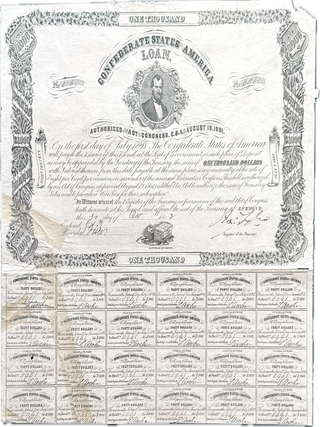 Item #79378 CONFEDERATE STATES OF AMERICA LOAN. Americana