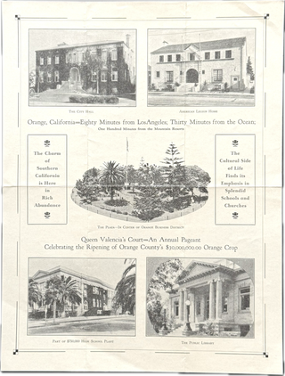 Item #80127 ORANGE, CALIFORNIA = EIGHTY MINUTES FROM LOS ANGELES; THIRTY MINUTES FROM THE OCEAN;...