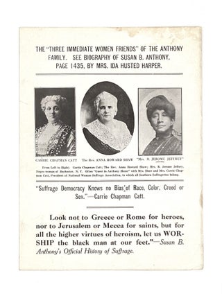 THE "THREE IMMEDIATE WOMEN FRIENDS" OF THE ANTHONY FAMILY. SEE BIOGRAPHY OF SUSAN B. ANTHONY,...