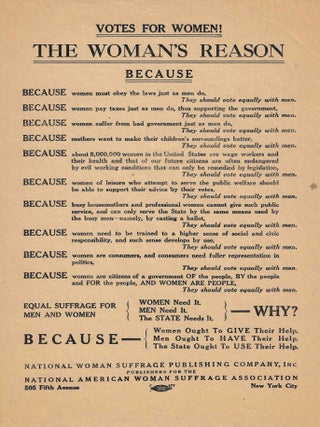 VOTES FOR WOMEN! THE WOMAN&rsquo;S REASON